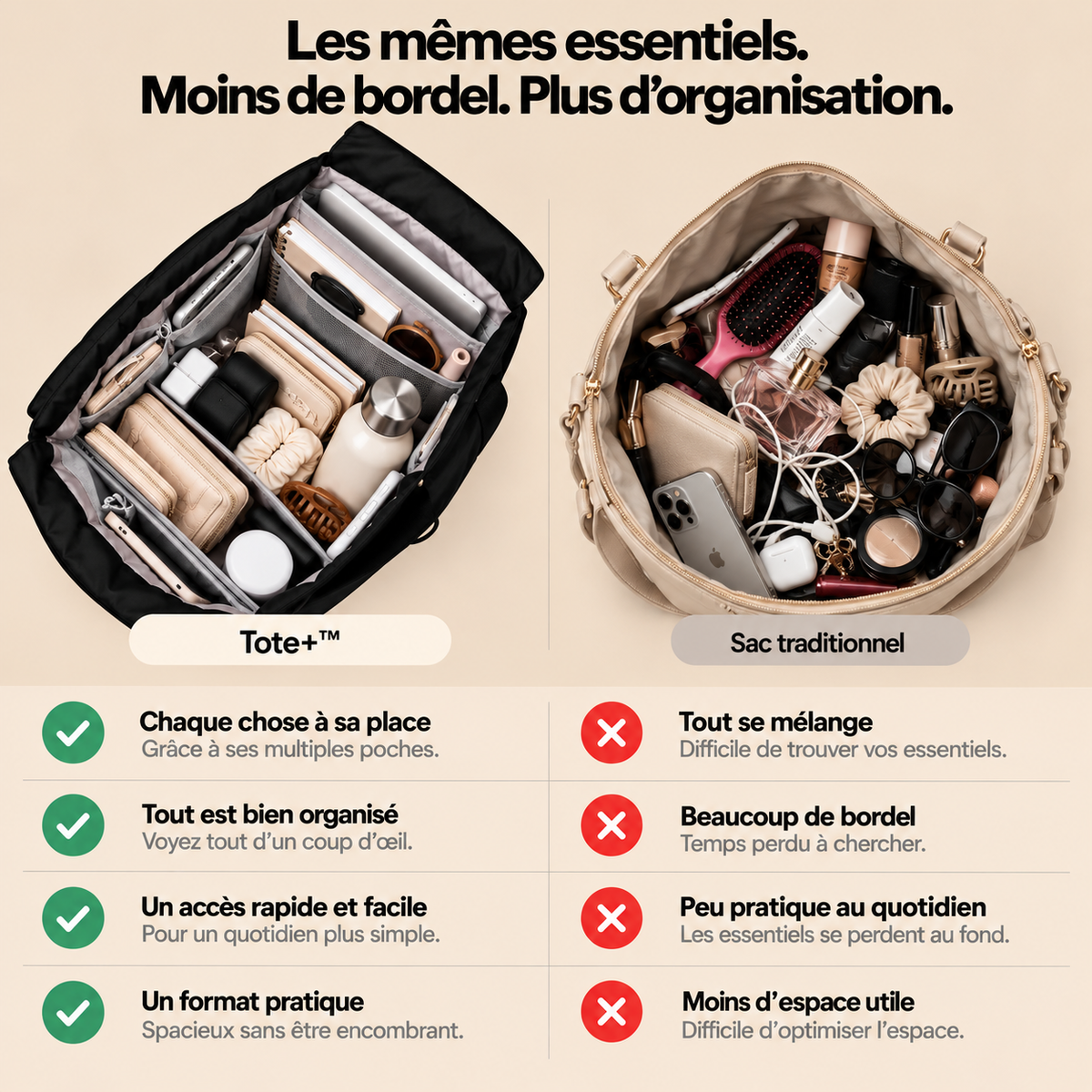 TOTE+™ — Le sac qui en contient beaucoup plus